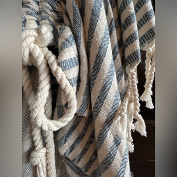 Just Bee Queen Blue and Cream Tulum Stripe Skirt Size M - Picture 10 of 12